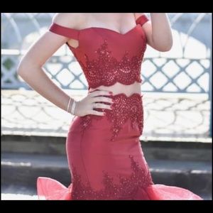 2 piece prom dress